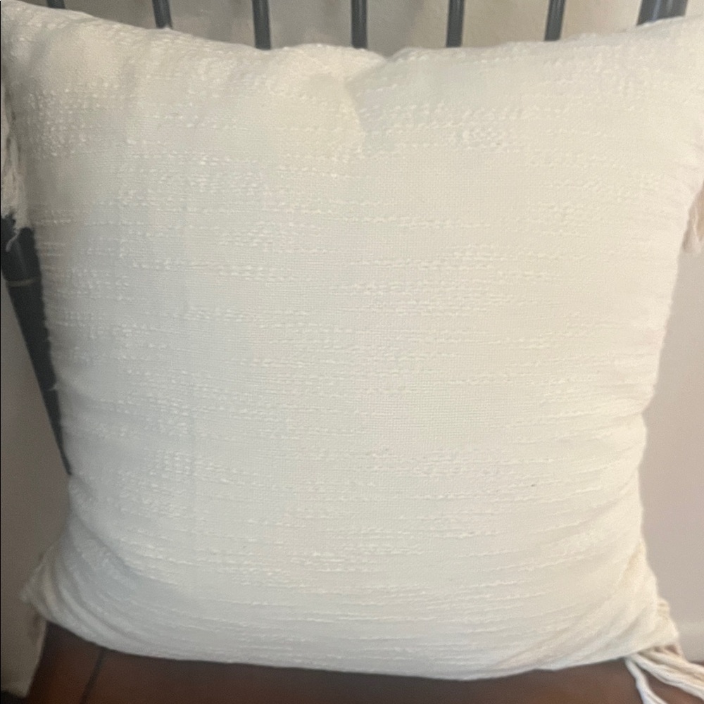 Anthropologie textured Cream and Tan Accent Pillow pre owned great condition - Picture 2 of 10